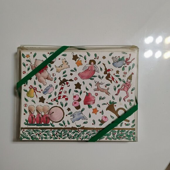 Vintage Michel & Company Christmas Holiday Note Cards With Envelopes - 8 Pack - Picture 1 of 4